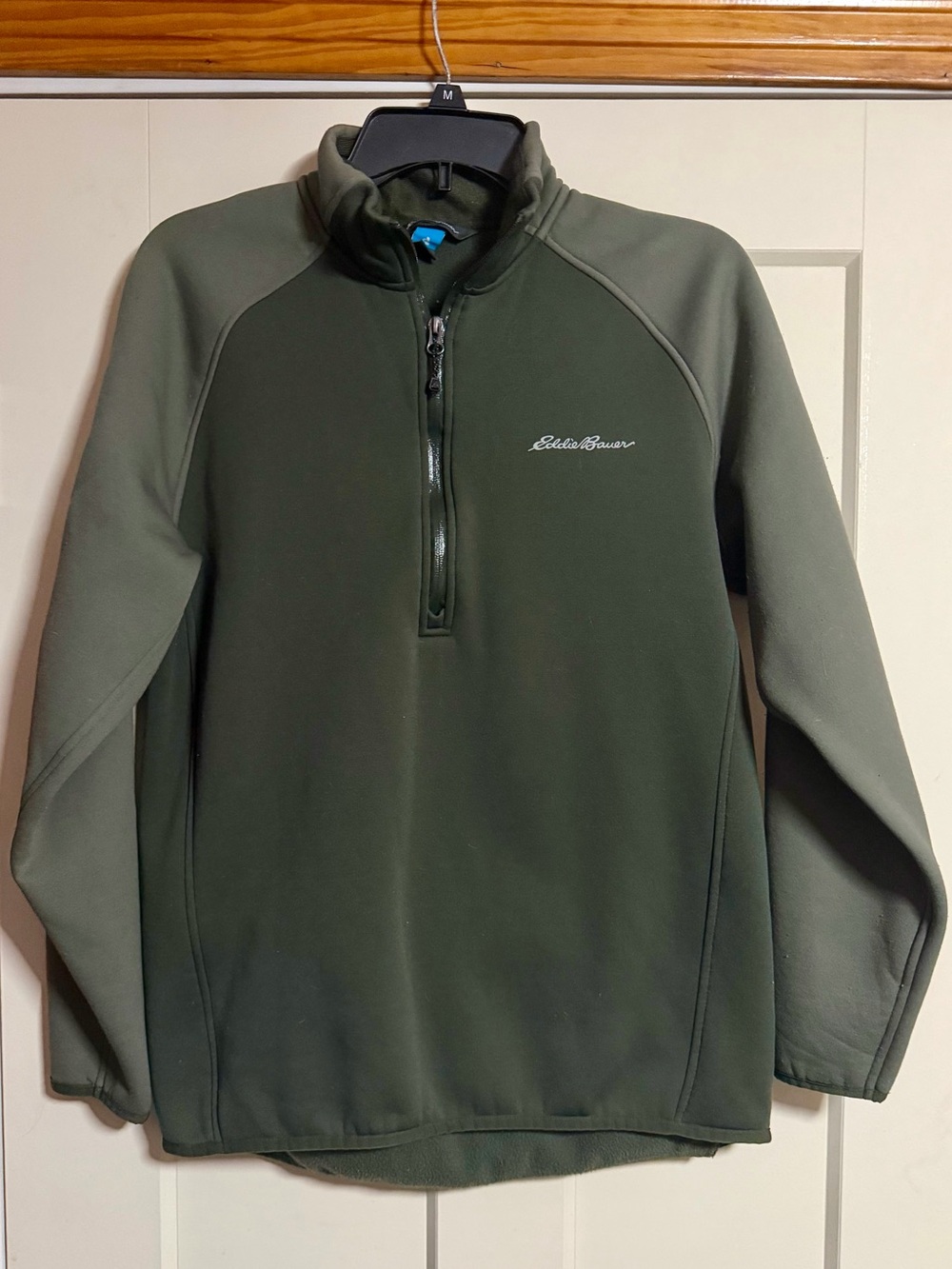 Eddie Bauer 2 Tone Green Fleece Half-Zip Pullover
